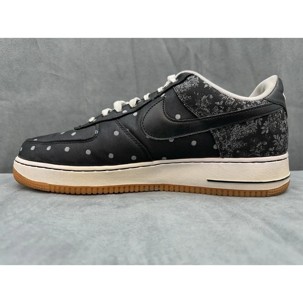 Nike Air Force 1 Low 07 LV8 Mens 13 Black Metallic Silver 718152-001 Shoes